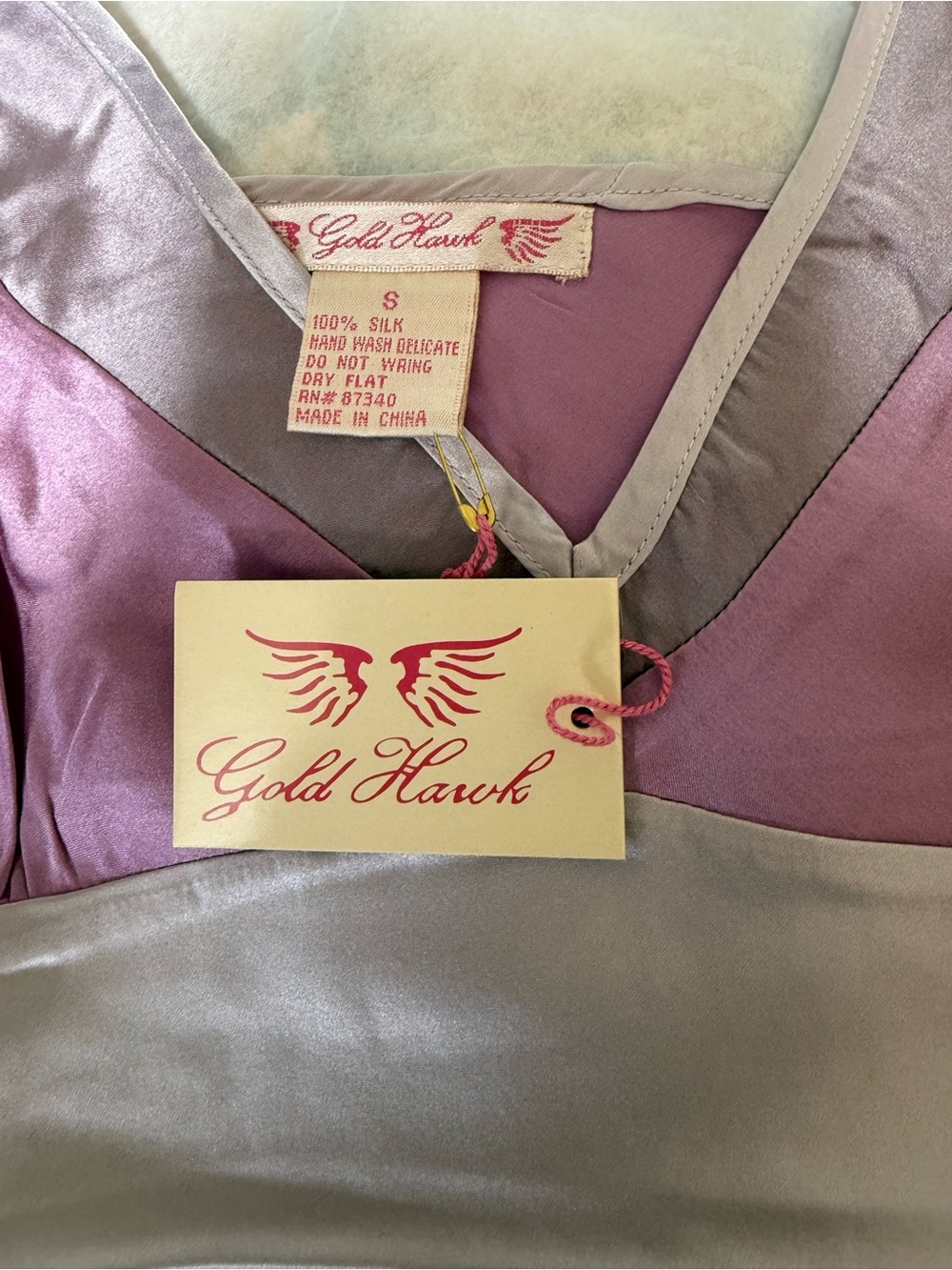 Gold Hawk 100% Silk Colorblock Camisole โ Lavender, Lilac & Orchid Purple - Picture 3 of 4